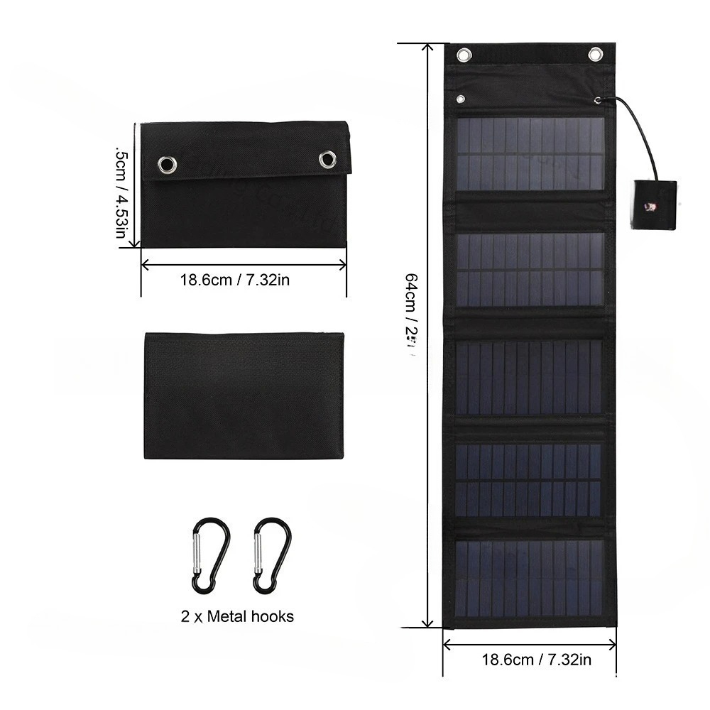 Solar Charger Panel Foldable - 25W 5v opvouwbare tas op zonne-energie,