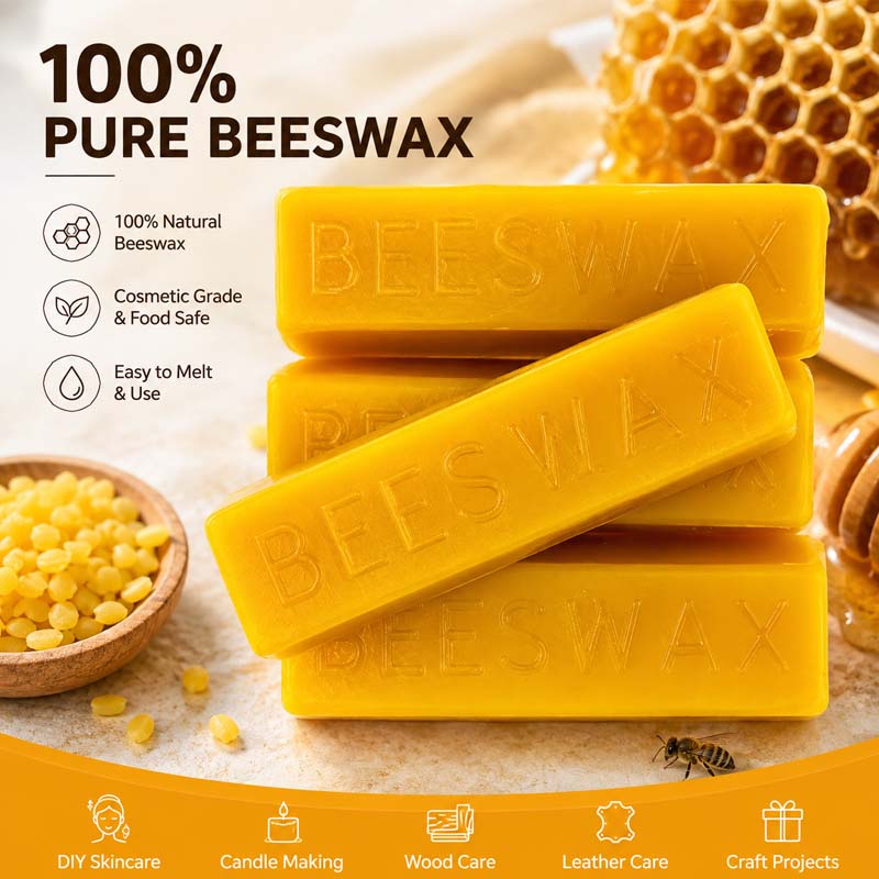 Beeswax Wrap Reusable - 3/6 stuks gele bijenwasstaven, natuurlijke bijenwasblokken,